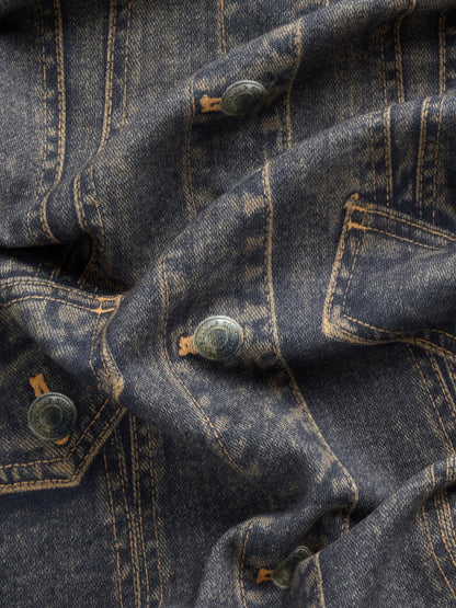 Koyu Mavi Gapstudio Baskılı Denim Terry Elbise