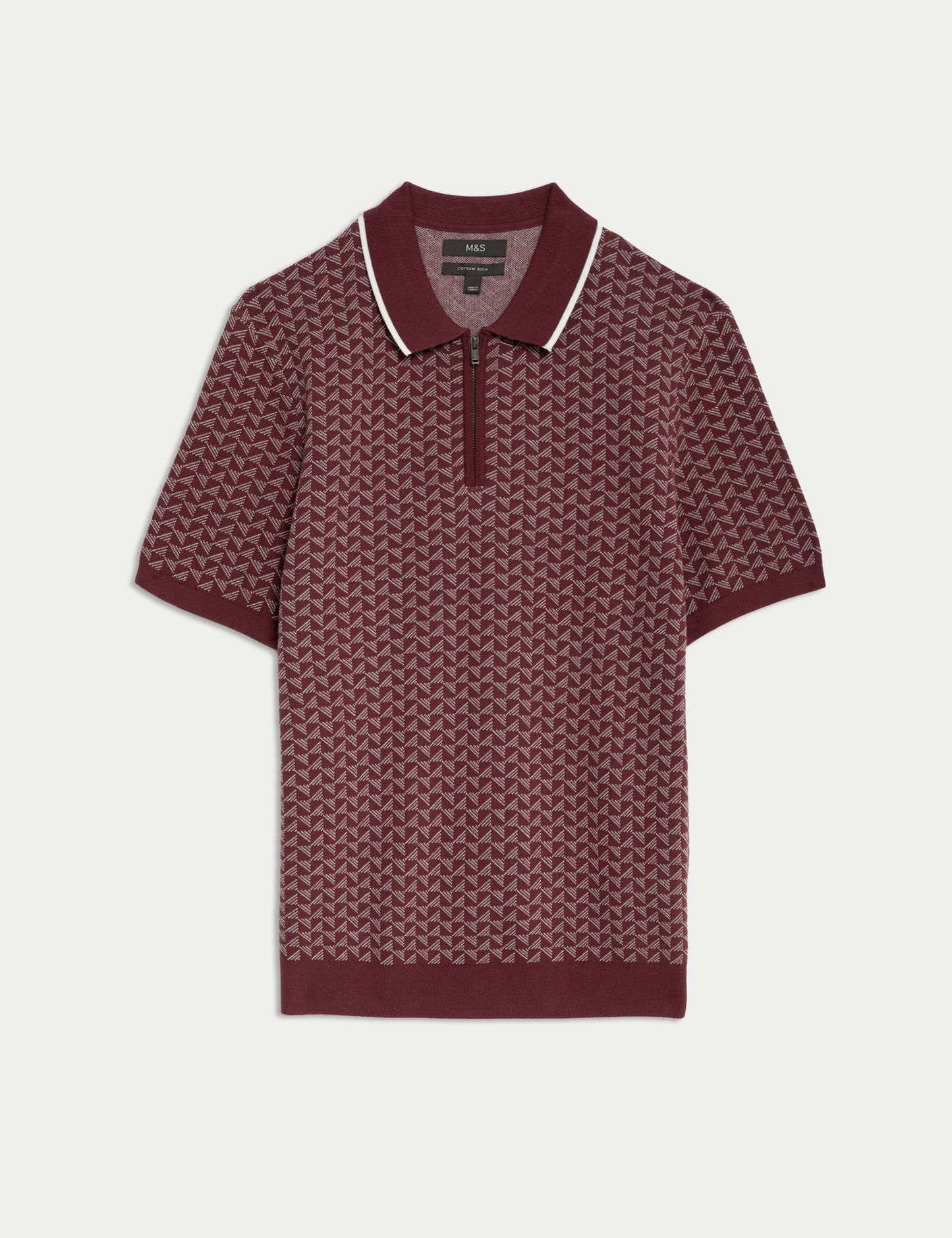 Kısa Kollu Örme Polo Yaka T-shirt