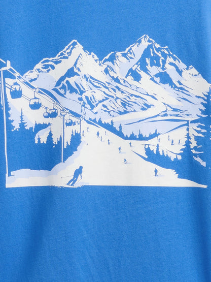 Açık Mavi Grafik Baskılı T-shirt