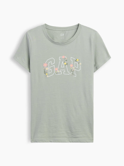 Açık Yeşil Gap Logo T-shirt