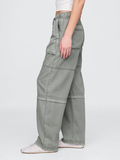Haki Mid Rise Easy Utility Barrel Pantolon
