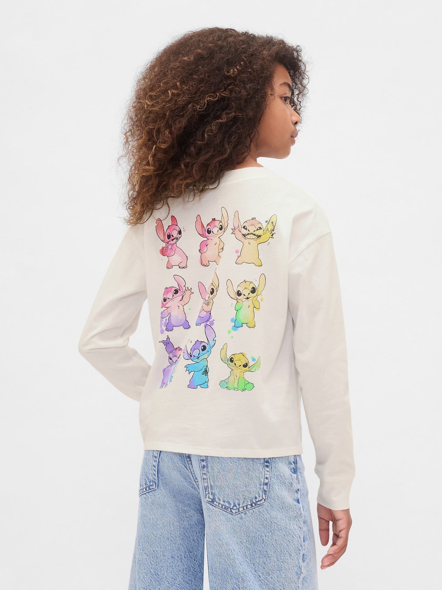 Beyaz Gap × Disney Oversized Grafik T-shirt