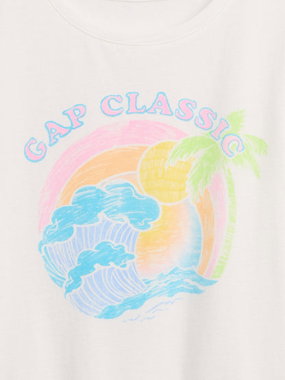Kırık Beyaz Grafik Baskılı T-shirt