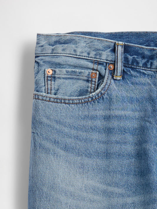 Açık Mavi Relaxed Straight Jean Pantolon