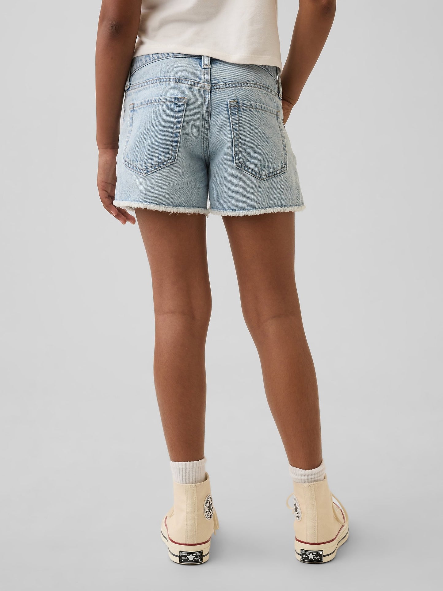 Açık Mavi Low Rise Stride Denim Şort
