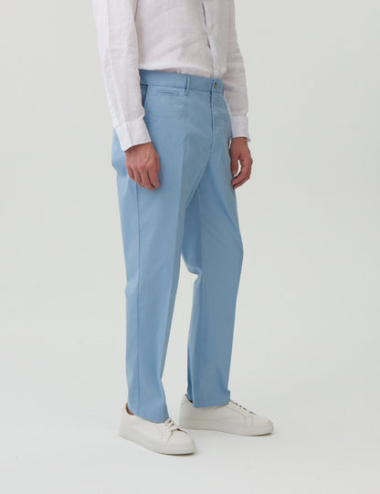 Regular Fit Hafif Dokulu Chino Pantolon
