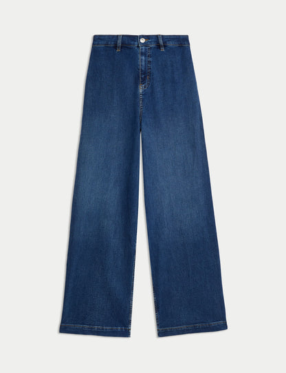Yüksek Bel Wide Leg Grazer Jean