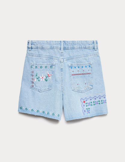 Denim Pamuklu Şort