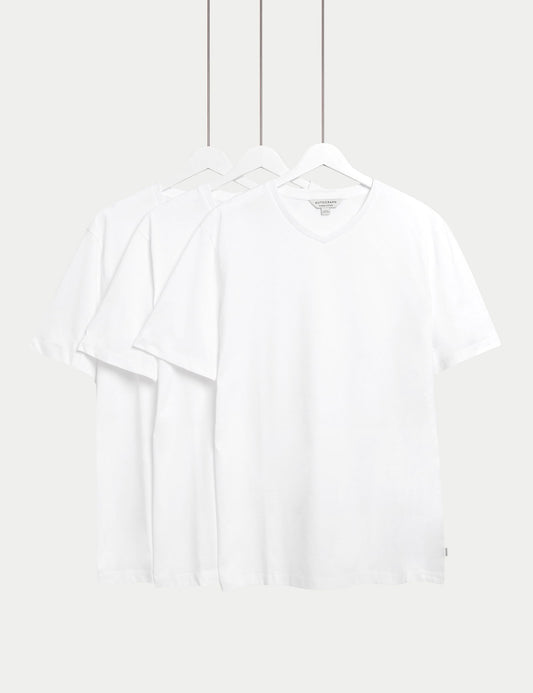 3'lü Supima® Pamuklu V Yaka T-shirt