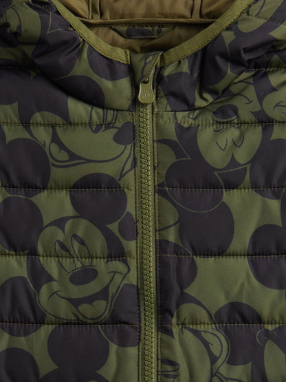 Yeşil Gap × Disney Mickey Mouse Coldcontrol Şişme Puffer Mont