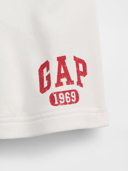 Beyaz Fransız Havlu Kumaş Gap Logo Sweat Şort