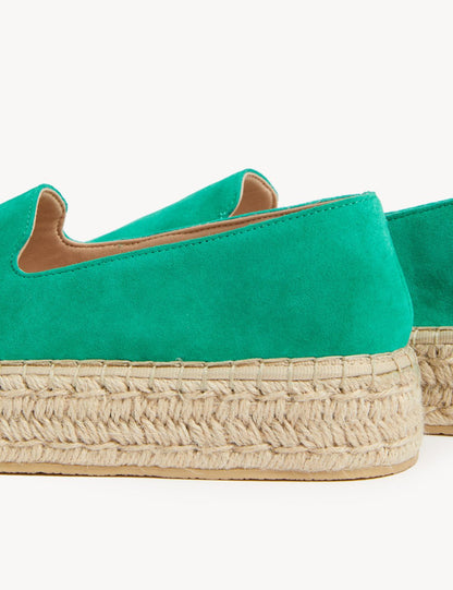Hasır Detaylı Süet Espadril