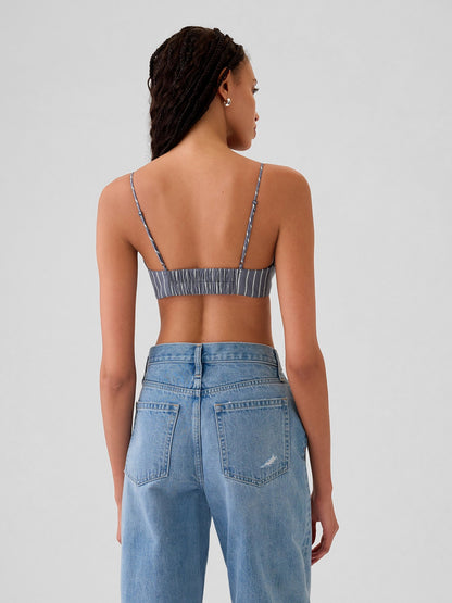 Mavi Organik Pamuk Crop Bralet
