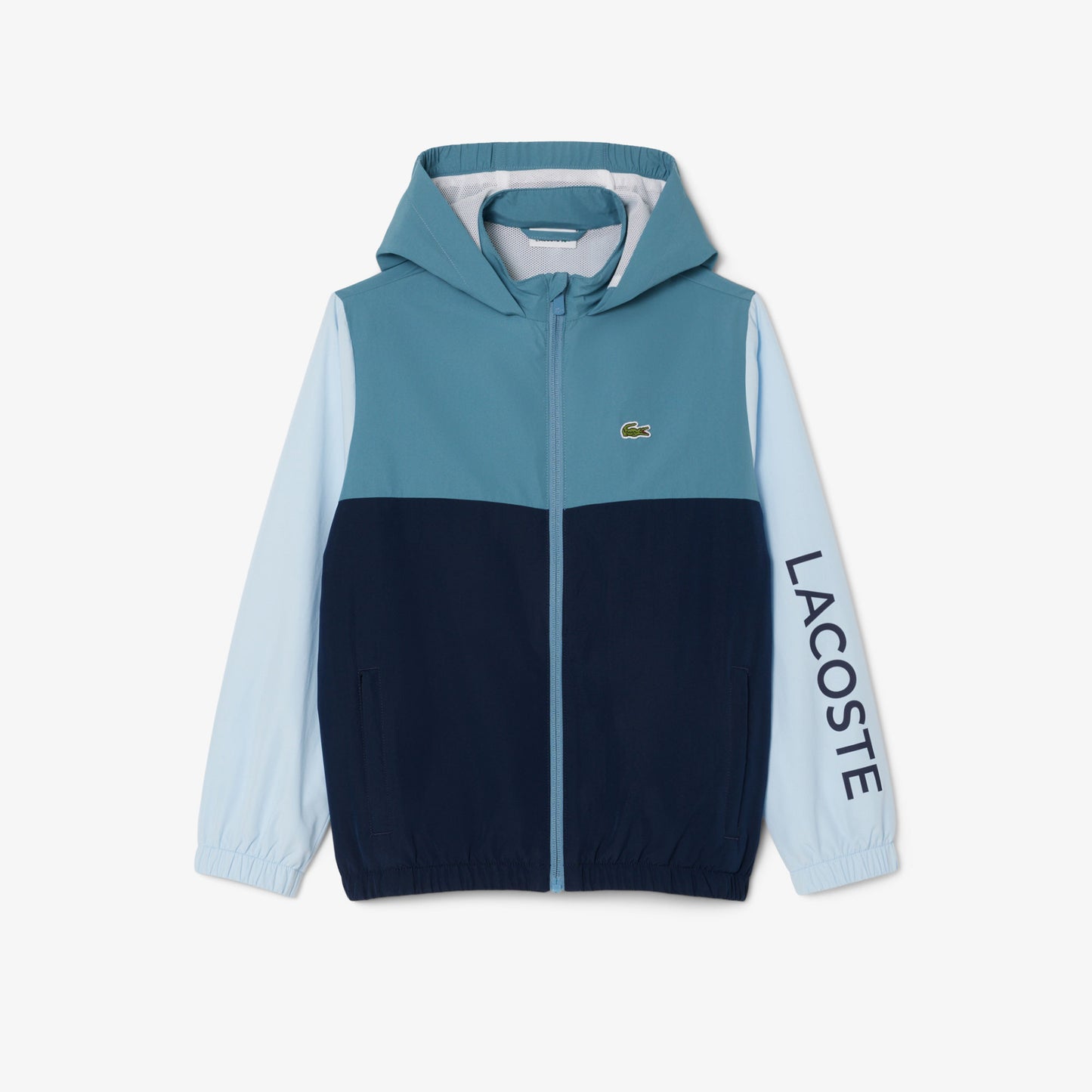 Çocuk Kapüşonlu Renk Bloklu Lacivert Ceket