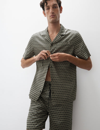 Pamuklu Desenli Pijama Üstü