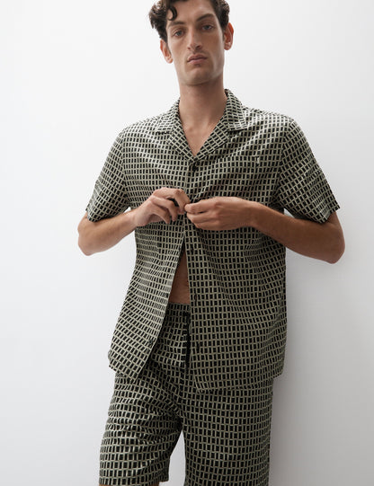 Pamuklu Desenli Pijama Üstü