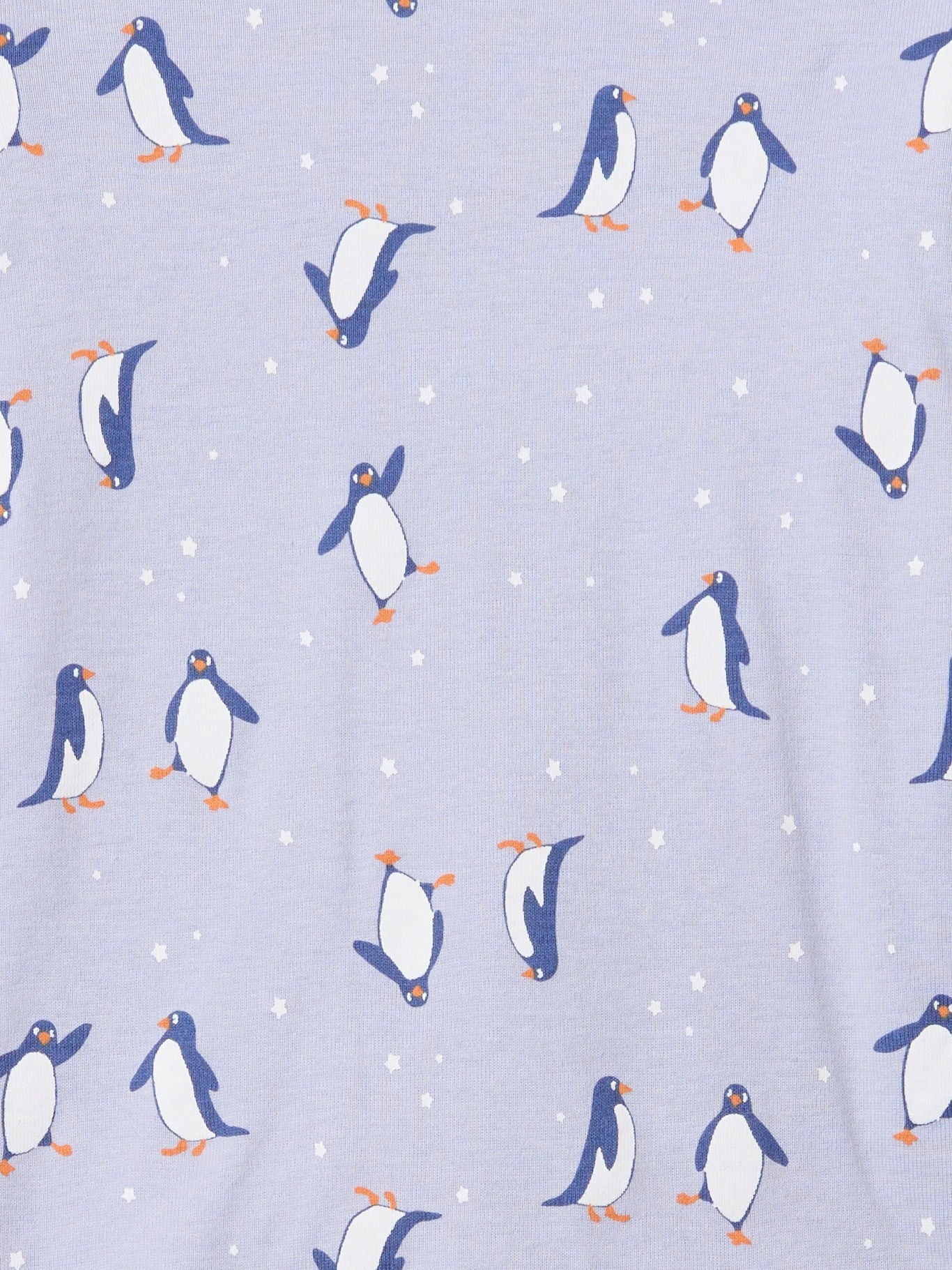 Açık Mavi %100 Organik Pamuk Penguin Pijama Seti