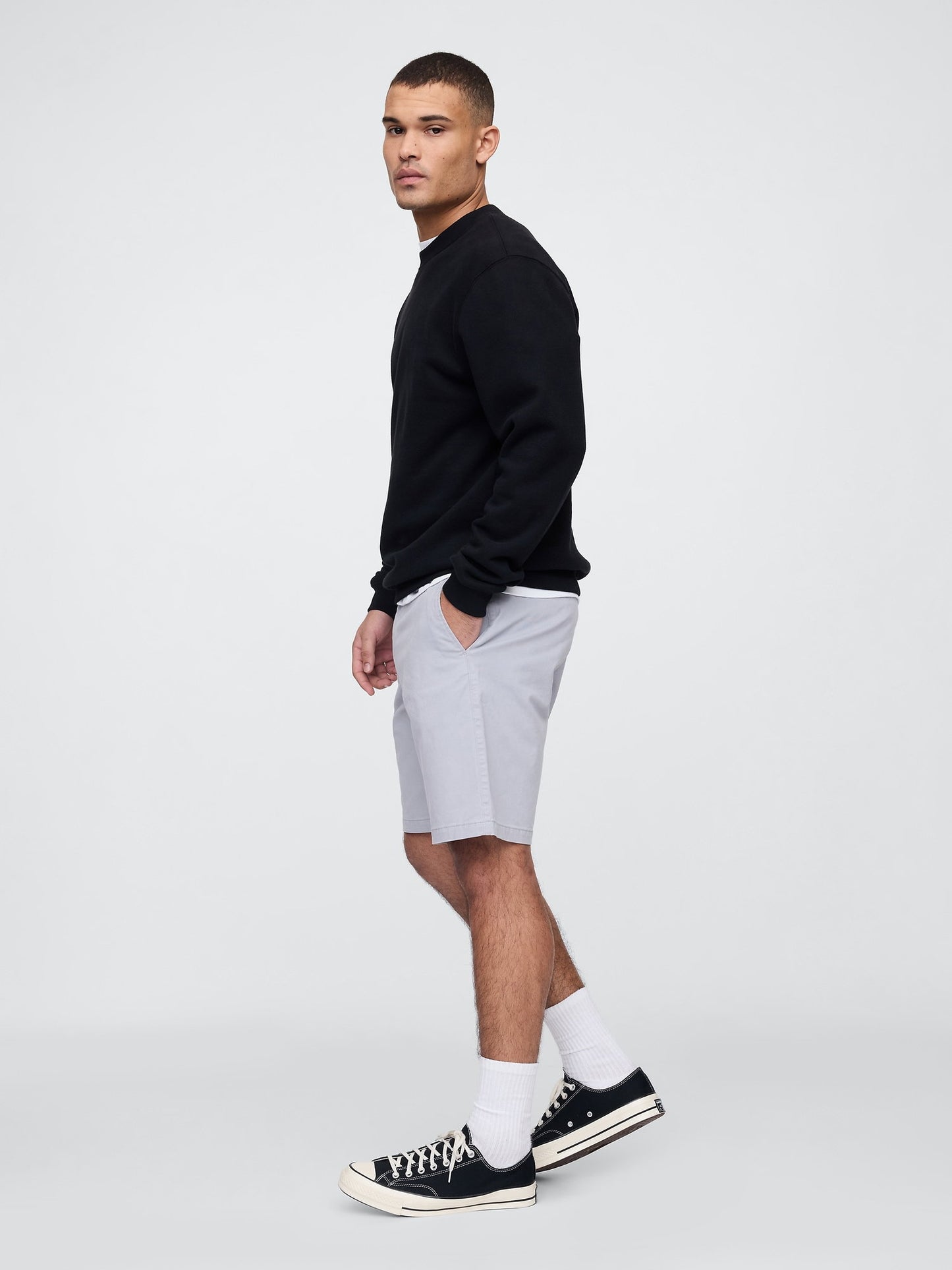 Açık Gri Essential Khaki Şort