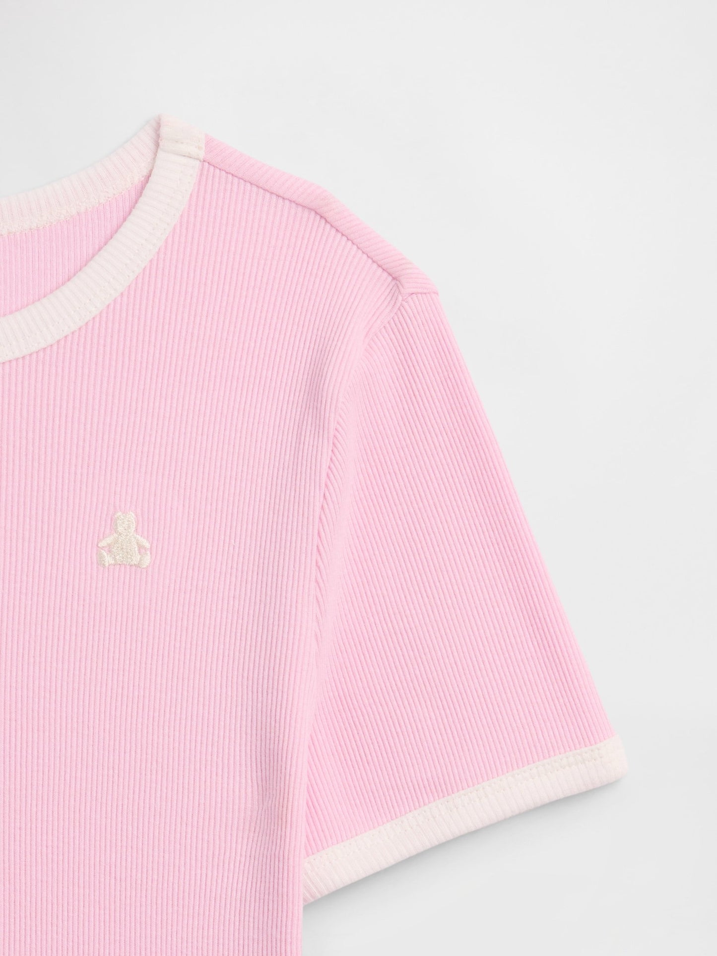 Açık Pembe Fitilli Brannan Bear Ringer T-shirt