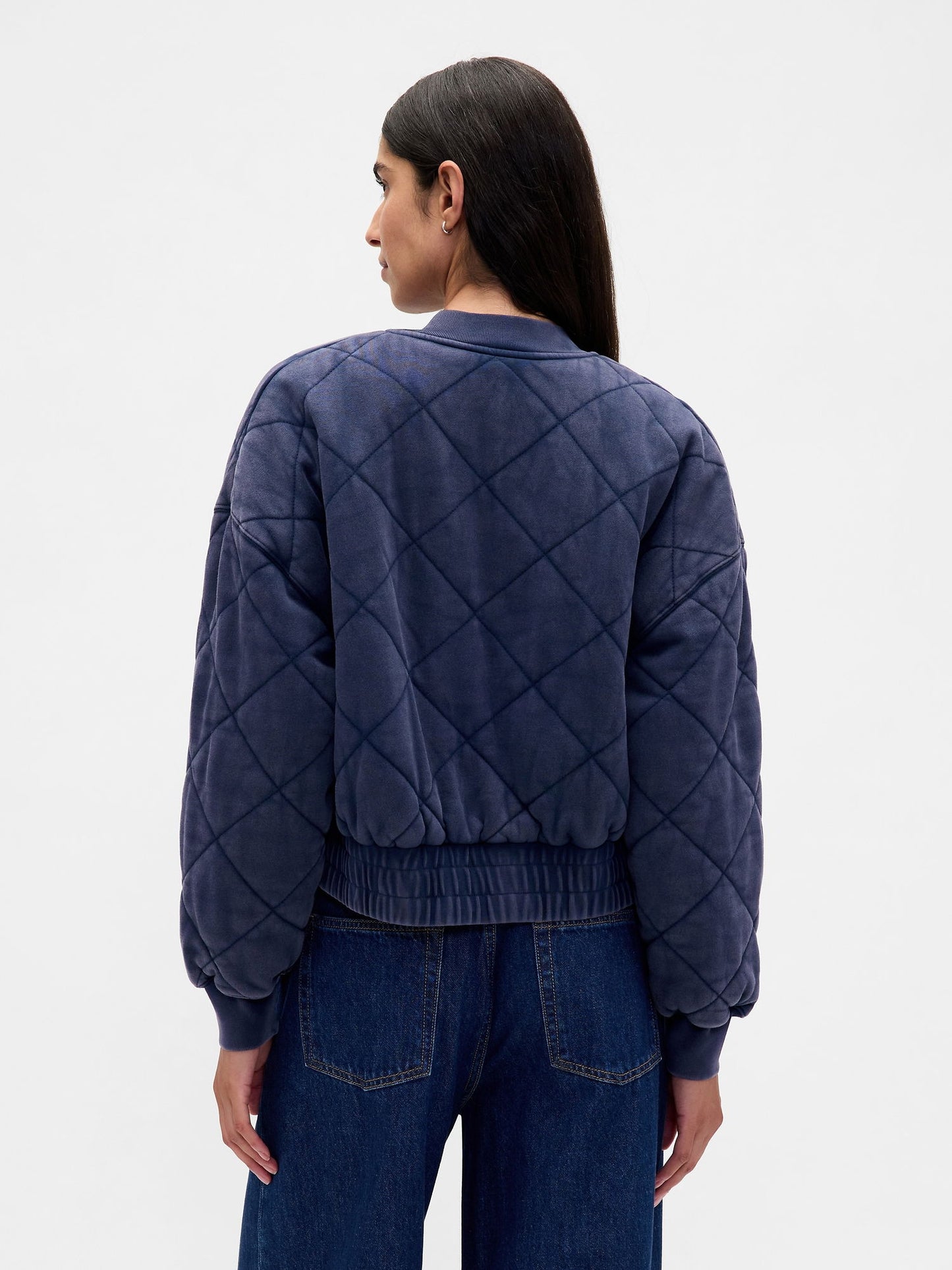 Lacivert Vintagesoft Yastıklı Bomber Ceket