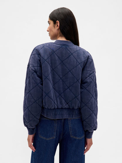 Lacivert Vintagesoft Yastıklı Bomber Ceket