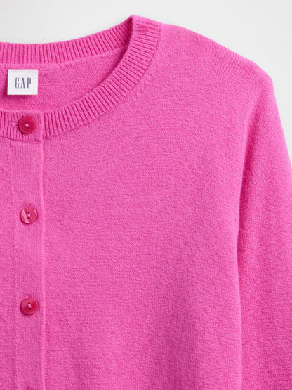 Pembe Cashsoft Bisiklet Yaka Hırka