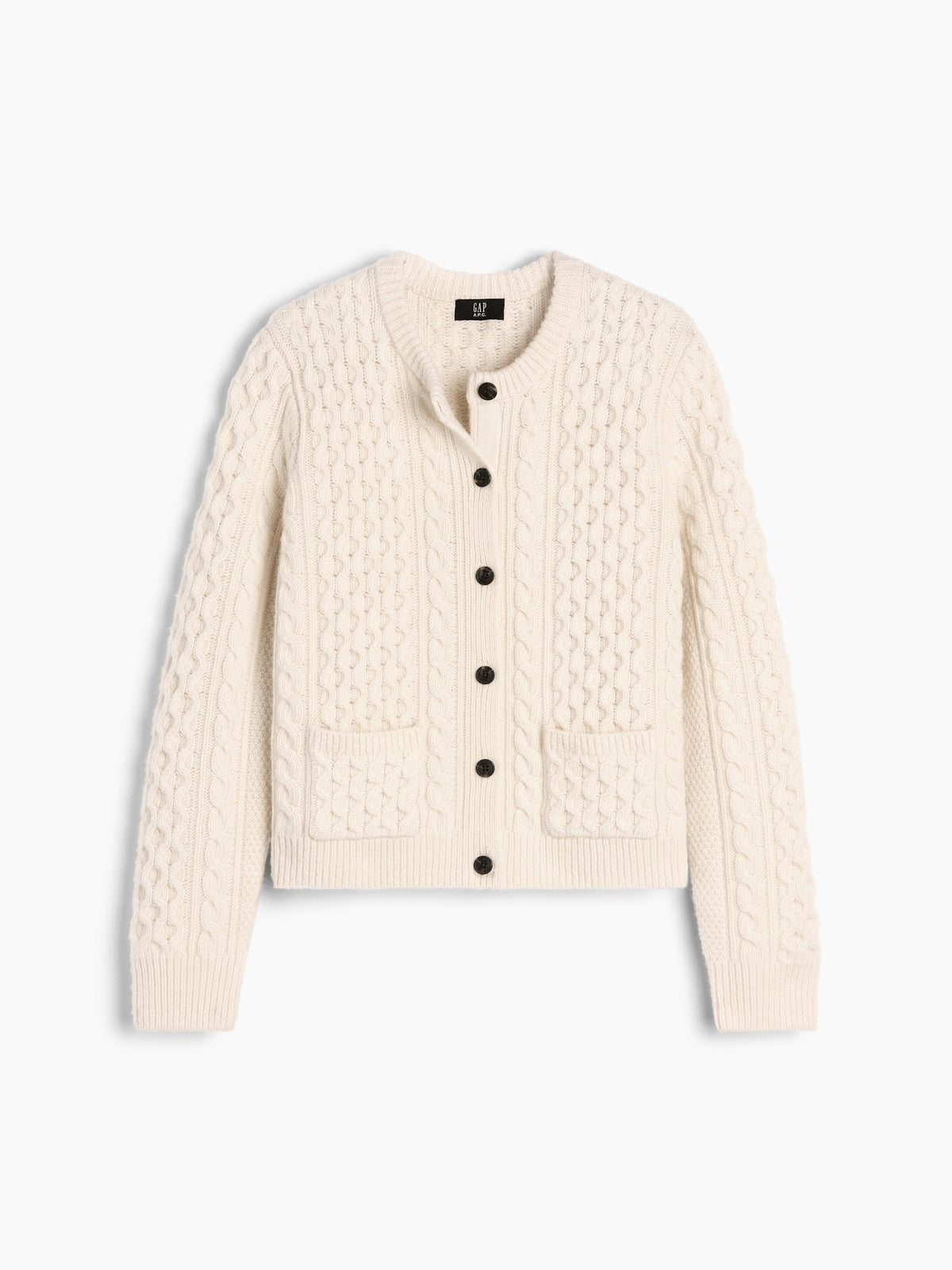 Krem Gap × A.p.c. Yün Cable Örgü Hırka