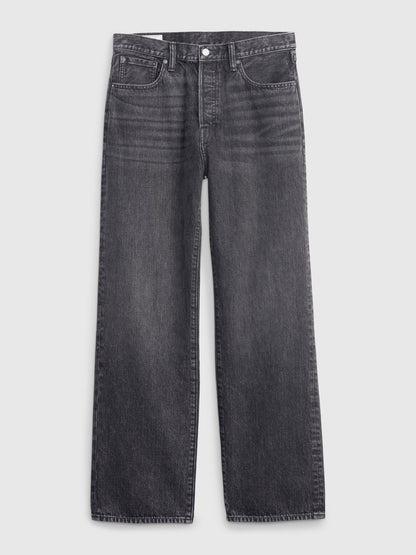 Siyah Organik Pamuk '90s Loose Jean Pantolon