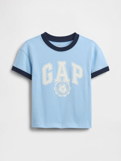 Açık Mavi Logo Ringer T-shirt