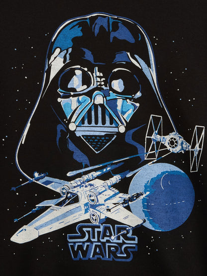 Siyah Star Wars™ Relaxed Bisiklet Yaka Sweatshirt