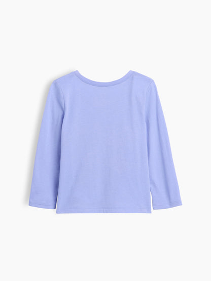 Açık Mavi Grafik Baskılı T-shirt