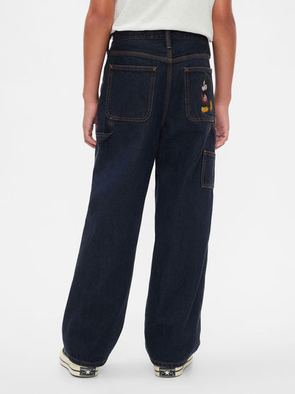 Lacivert Gap × Disney Baggy Jean Pantolon