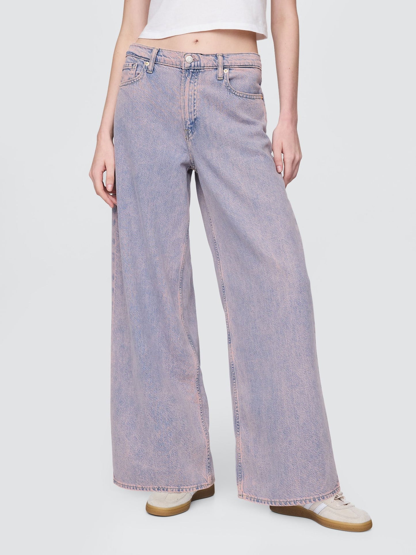 Gri Mid Rise Ultrasoft Baggy Jean Pantolon