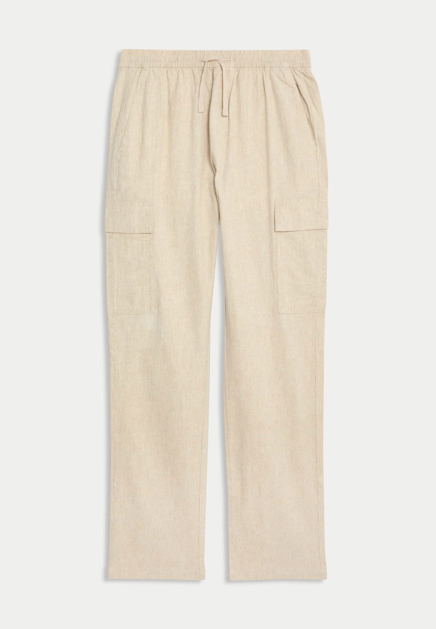 Straight Fit Keten Kargo Pantolon