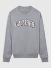 Gri Gap 1969 Logo Düz Yaka Sweatshirt