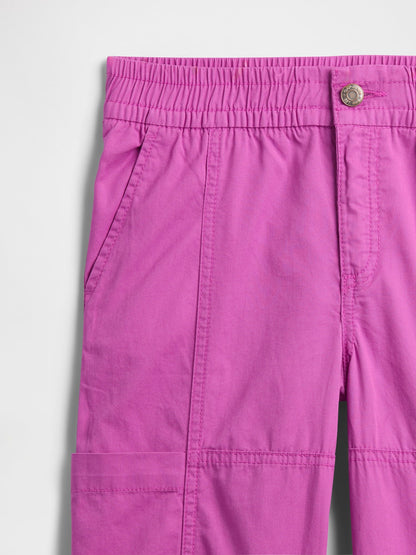 Pembe Twill Loose Kargo Pantolon