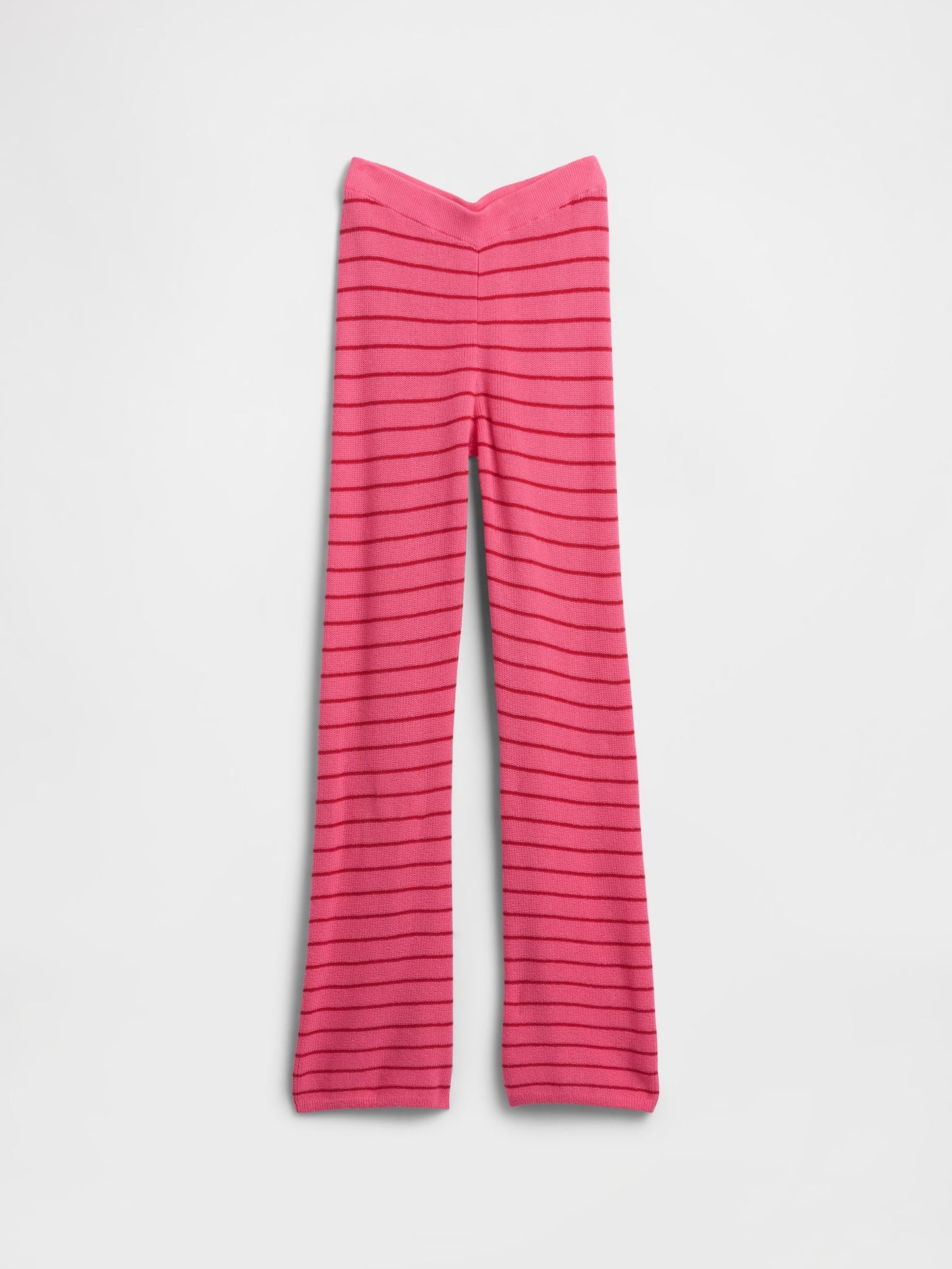 Pembe Pull-on Çizgili Örgü Tayt
