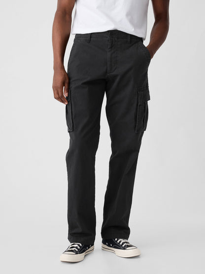 Siyah Gapflex Straight Kargo Washwell™ Pantolon