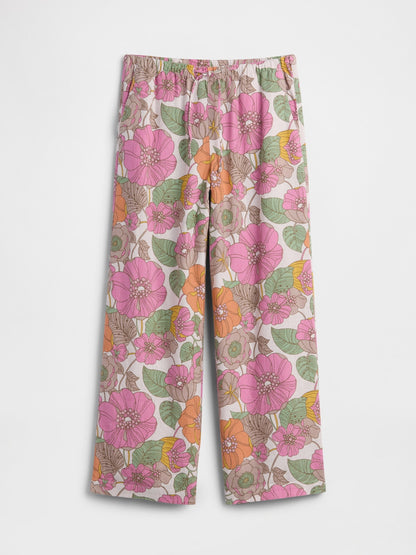 Çok Renkli Mid Rise Pull-on Wide-leg Pantolon