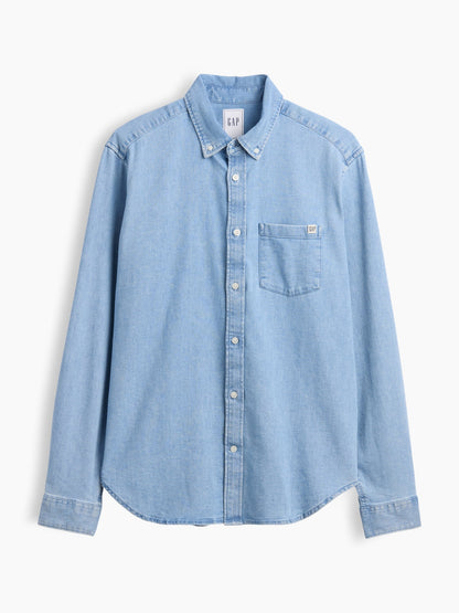 Açık Mavi Relaxed Denim Gömlek