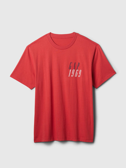 Kırmızı Gap 1969 Logo T-shirt