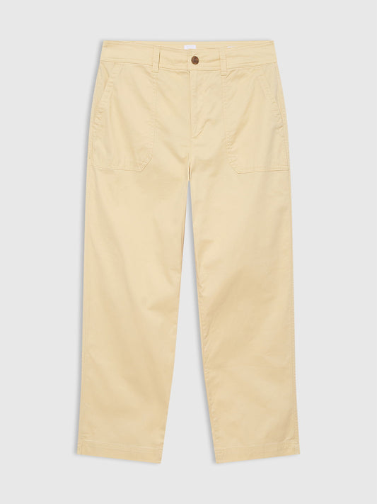 Krem High Rise Girlfriend Utility Khaki Washwell™ Pantolon