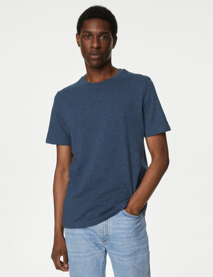 Saf Pamuklu 3'lü Yuvarlak Yaka T-shirt Seti