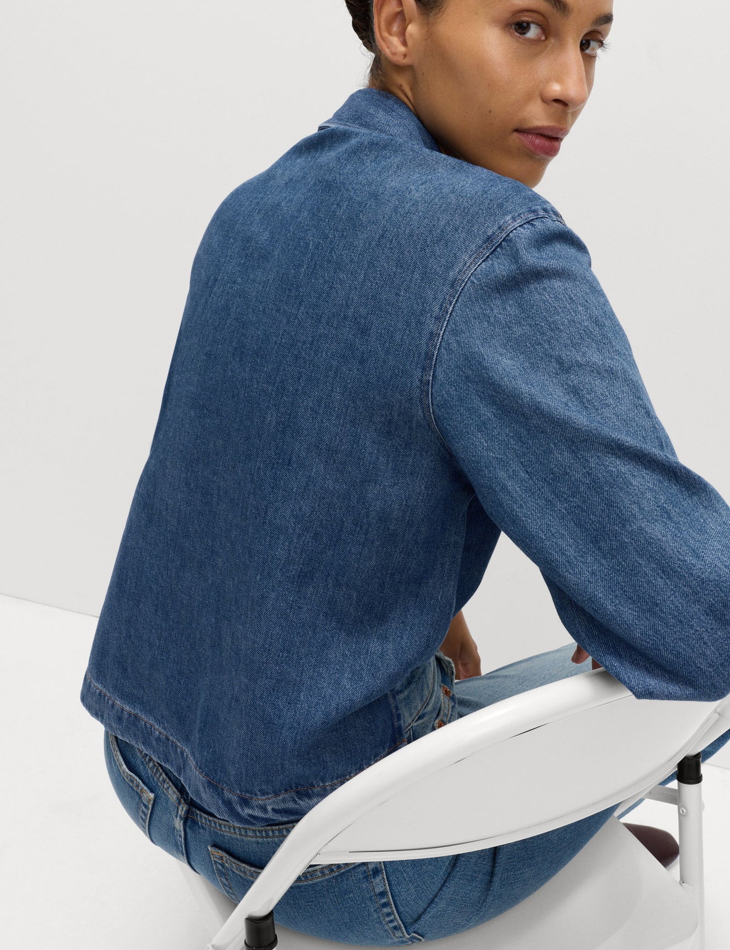 Denim Bağlamalı Bluz