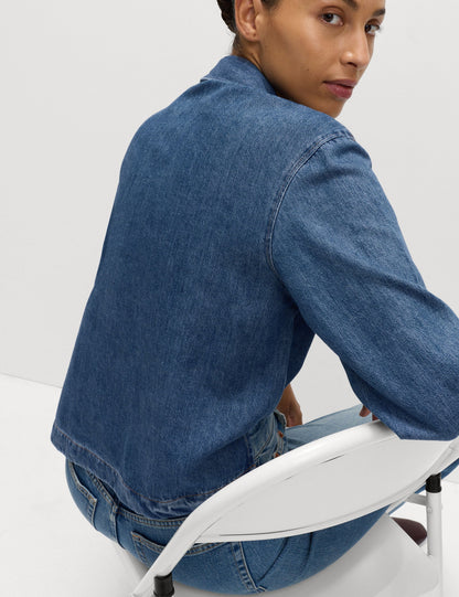 Denim Bağlamalı Bluz