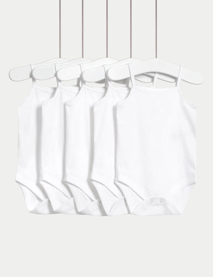 Saf Pamuklu 5'li Askılı Bodysuit (0-3 Yaş)