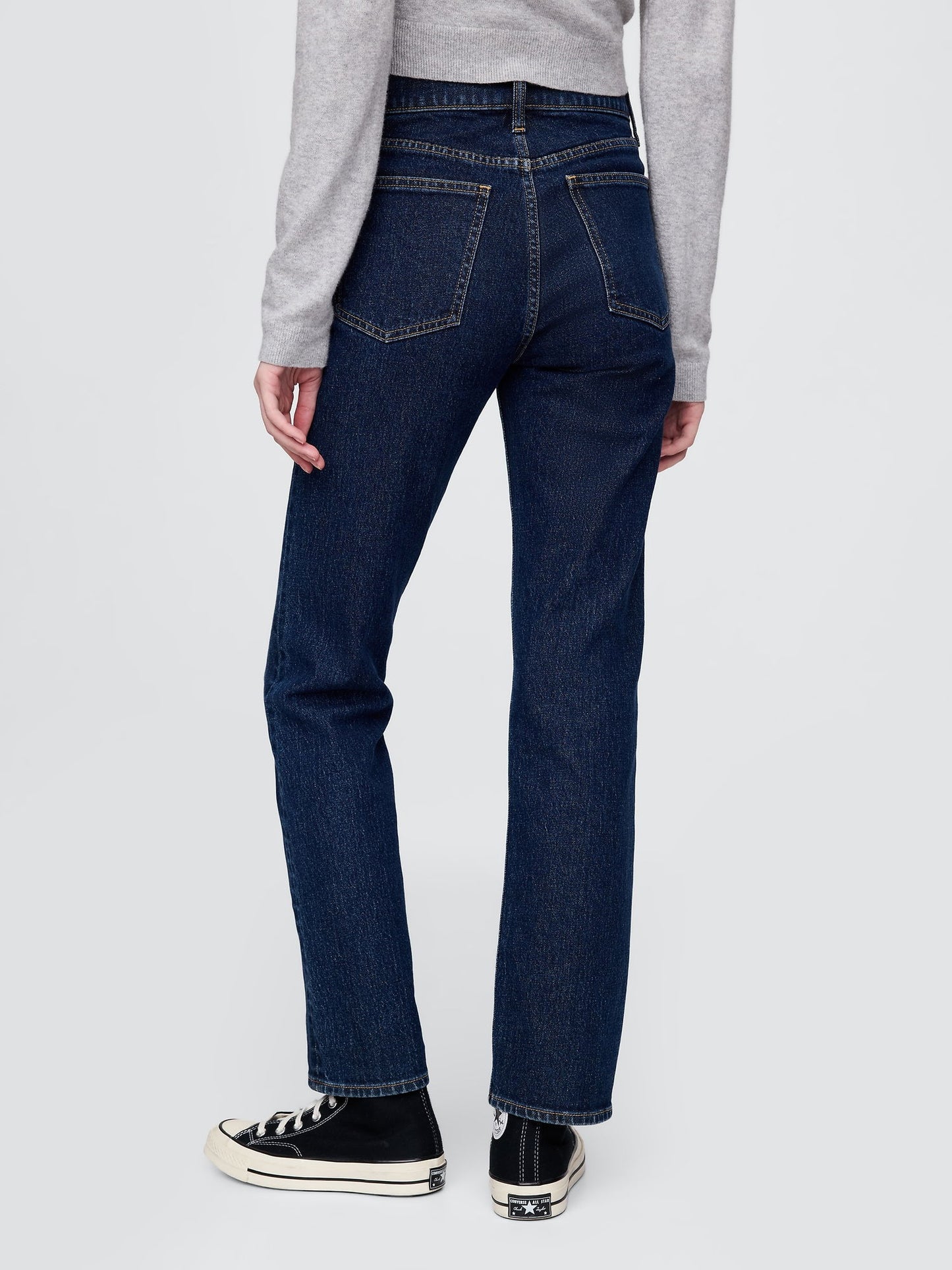 Lacivert High Rise '90s Straight Jean Pantolon