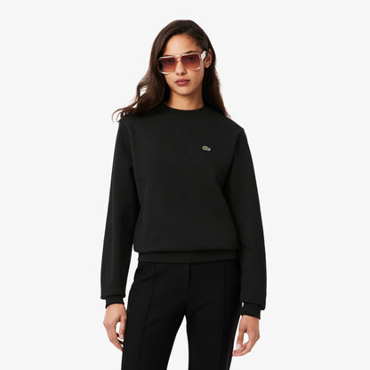 Lacoste Kadın Relaxed Fit Bisiklet Yaka Siyah Sweatshirt