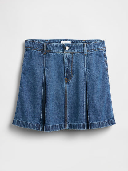Mavi Gap × Sandy Liang Pileli Denim Mini Etek
