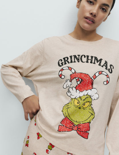 Saf Pamuklu Grinch:trade_mark: Pijama Takımı